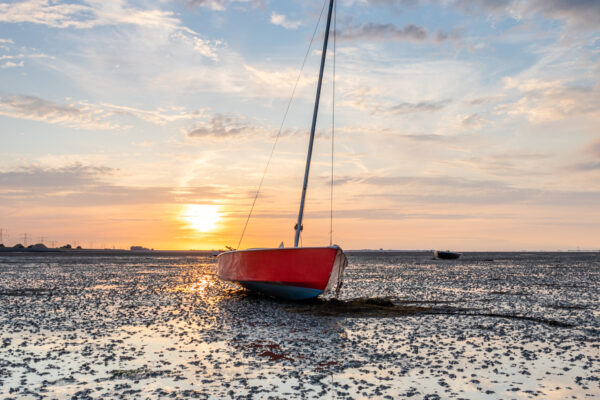 Zonsondergang bootjes Krabbendijke