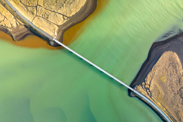 Drone foto's (top Down) rivier bedding Selfoss-8