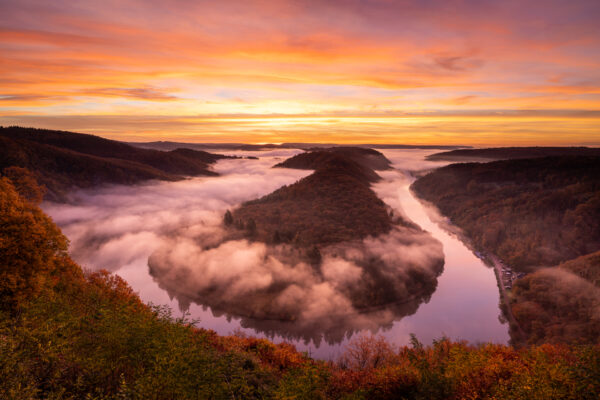 Zonsopkomst Saarschleife Duitsland-3